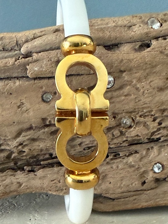 Salvatore Ferragamo Jewelry - Salvatore Ferragamo Gold Double Gancini Link Bangle Bracelet